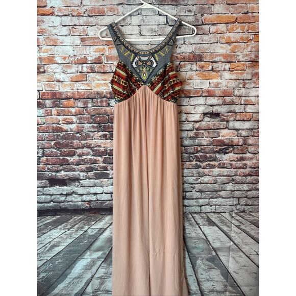 pink Flying Tomato Embroidered sleeveless Maxi Dress womens size medium - Picture 1 of 9